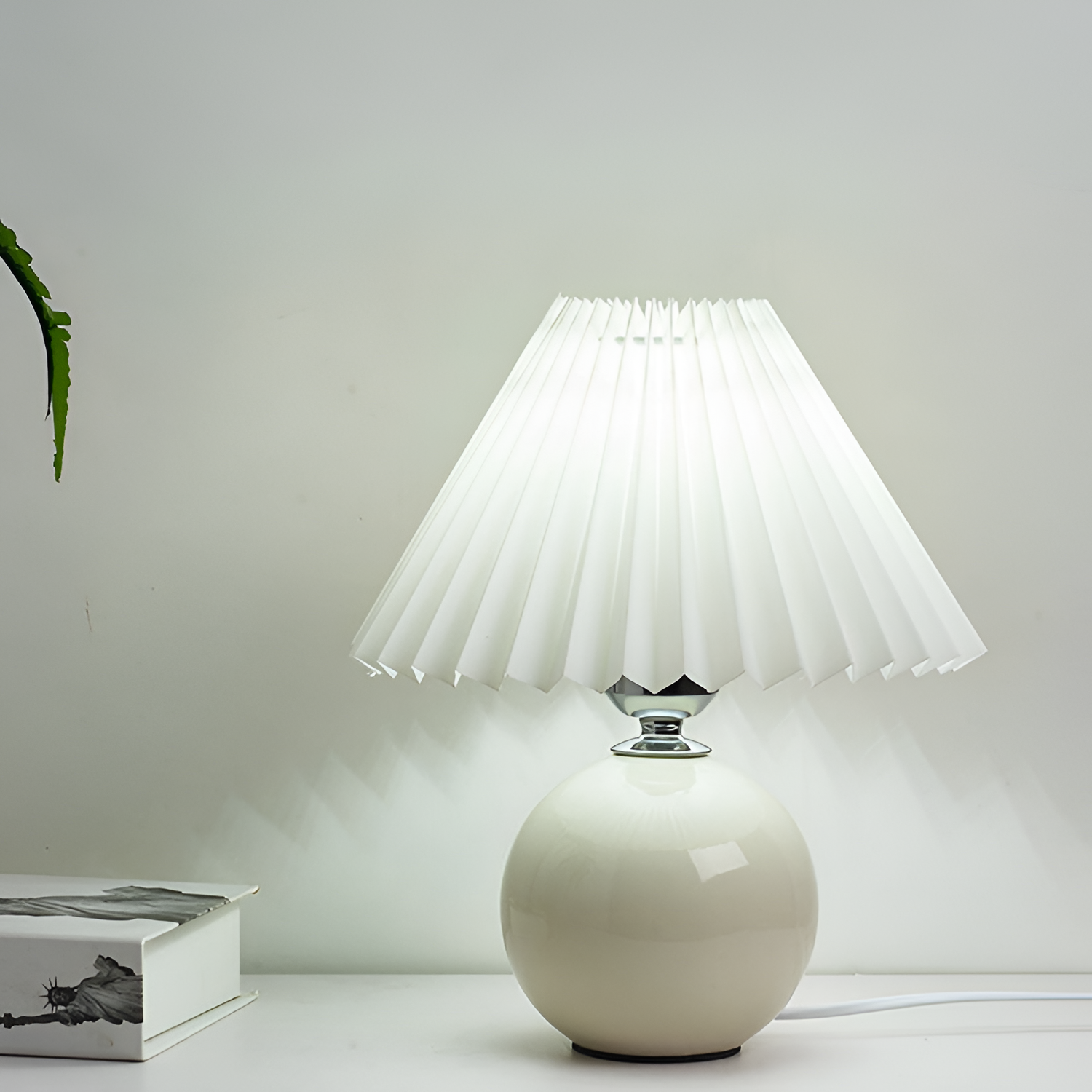 Lámpara Mesa Cerámica Minimalista - Plisada