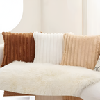 Cojín Decorativo con Relieve - Estilo Neutro Estriado