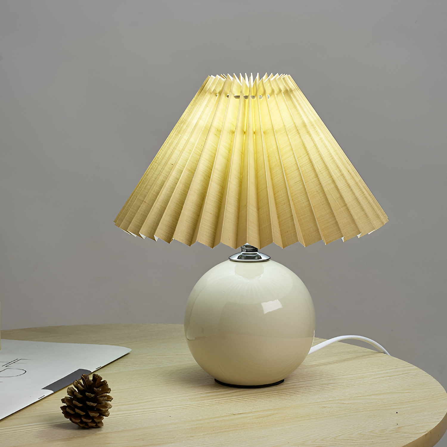 Lámpara Mesa Cerámica Minimalista - Plisada