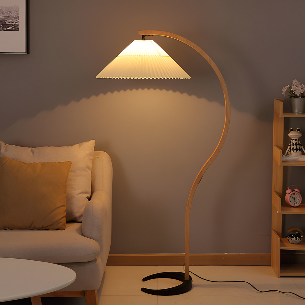 Lámpara de Pie de Arco Minimalista - Plisada