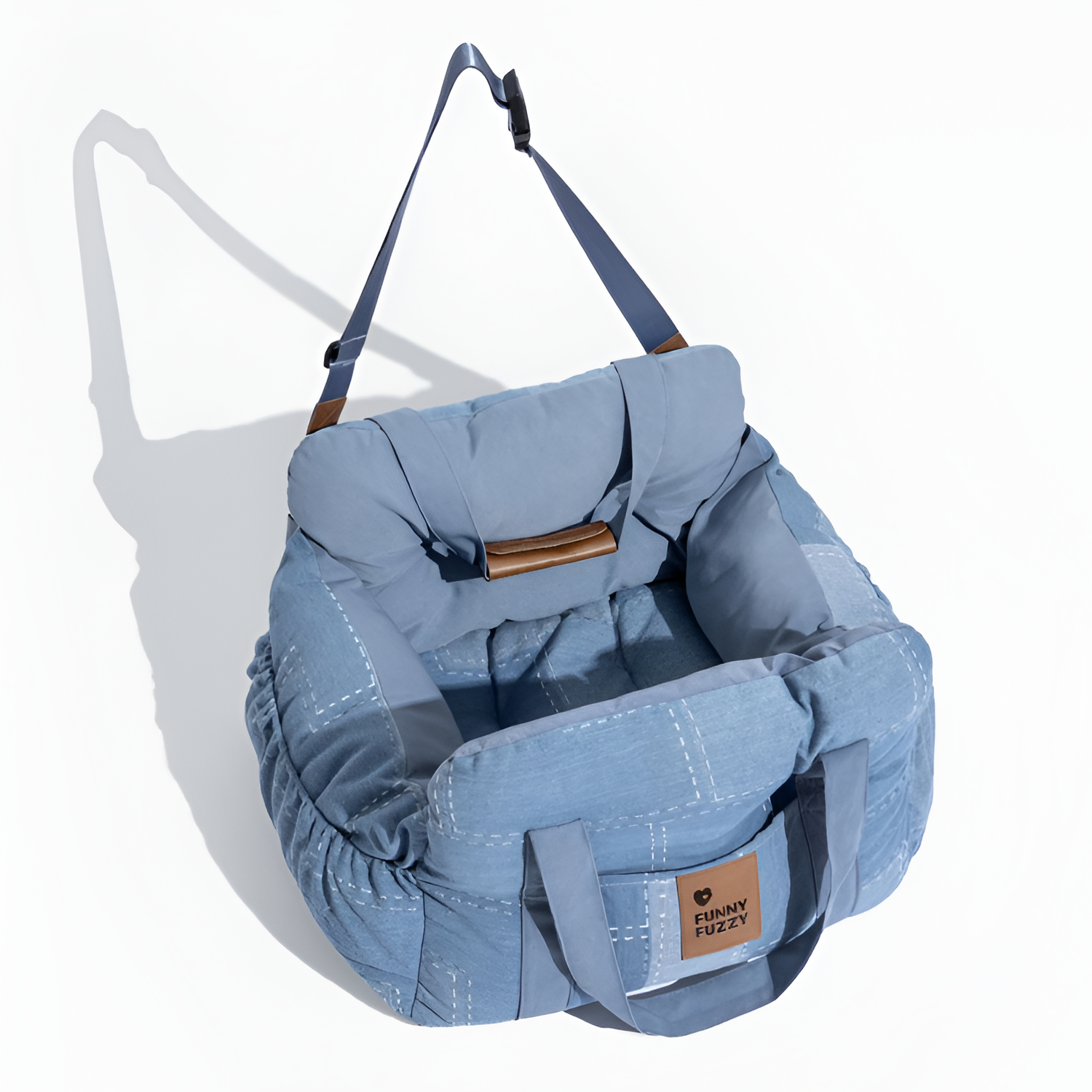 Asiento Elevador Portátil de Cuadros para Mascota - Cama de Viaje