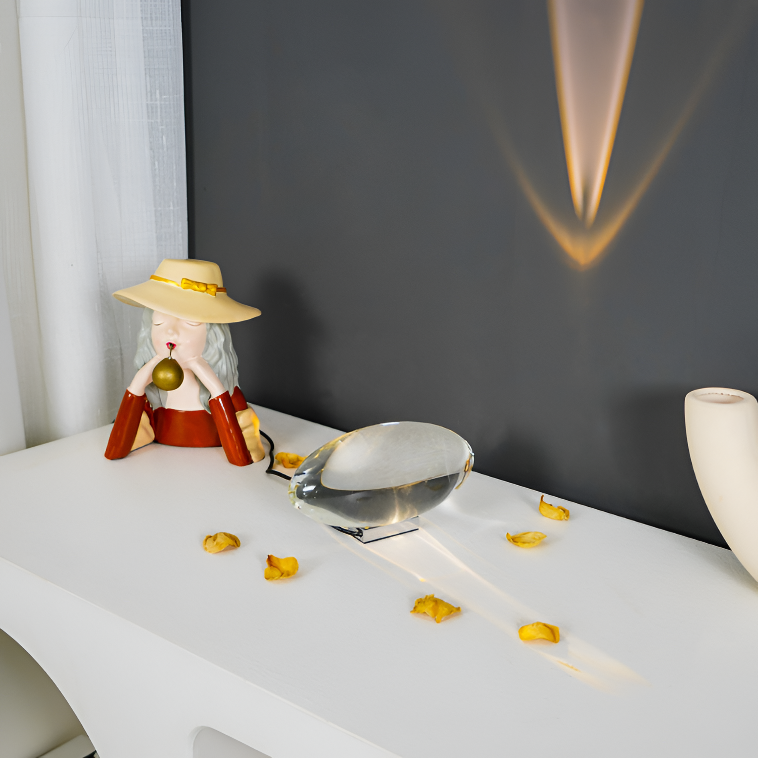 Lámpara Mesa Cristal Minimalista - Escultórica