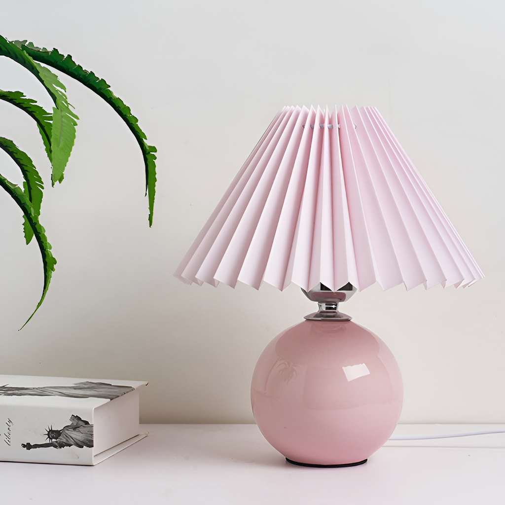 Lámpara Mesa Cerámica Minimalista - Plisada