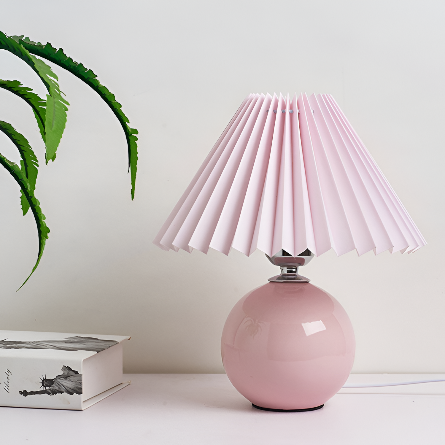 Lámpara Mesa Cerámica Minimalista - Plisada