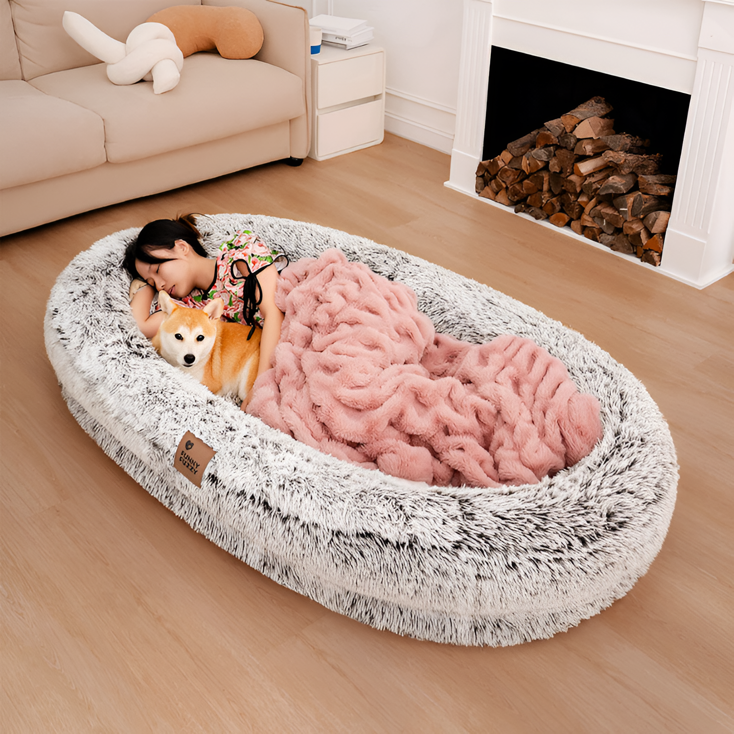 Cama Nido de Felpa para Mascotas - Relajante