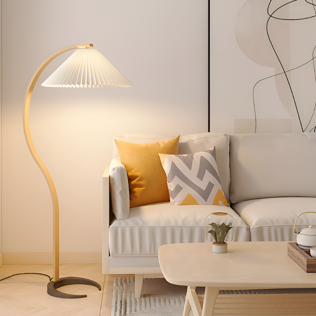 Lámpara de Pie de Arco Minimalista - Plisada