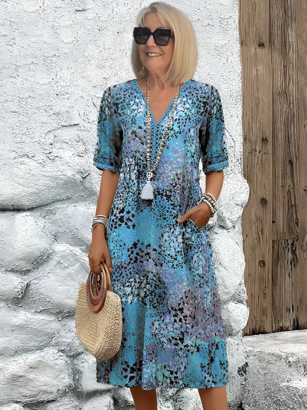 Vestido Midi Floral para Mujer - Fiesta en el Jardín de Primavera