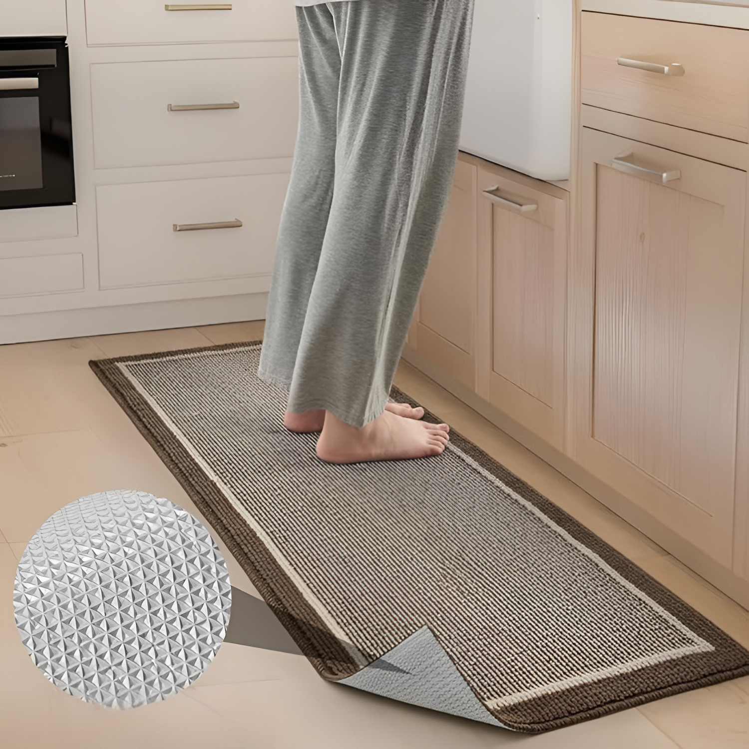Alfombrilla Cocina Strata - Set Antideslizante Marrón