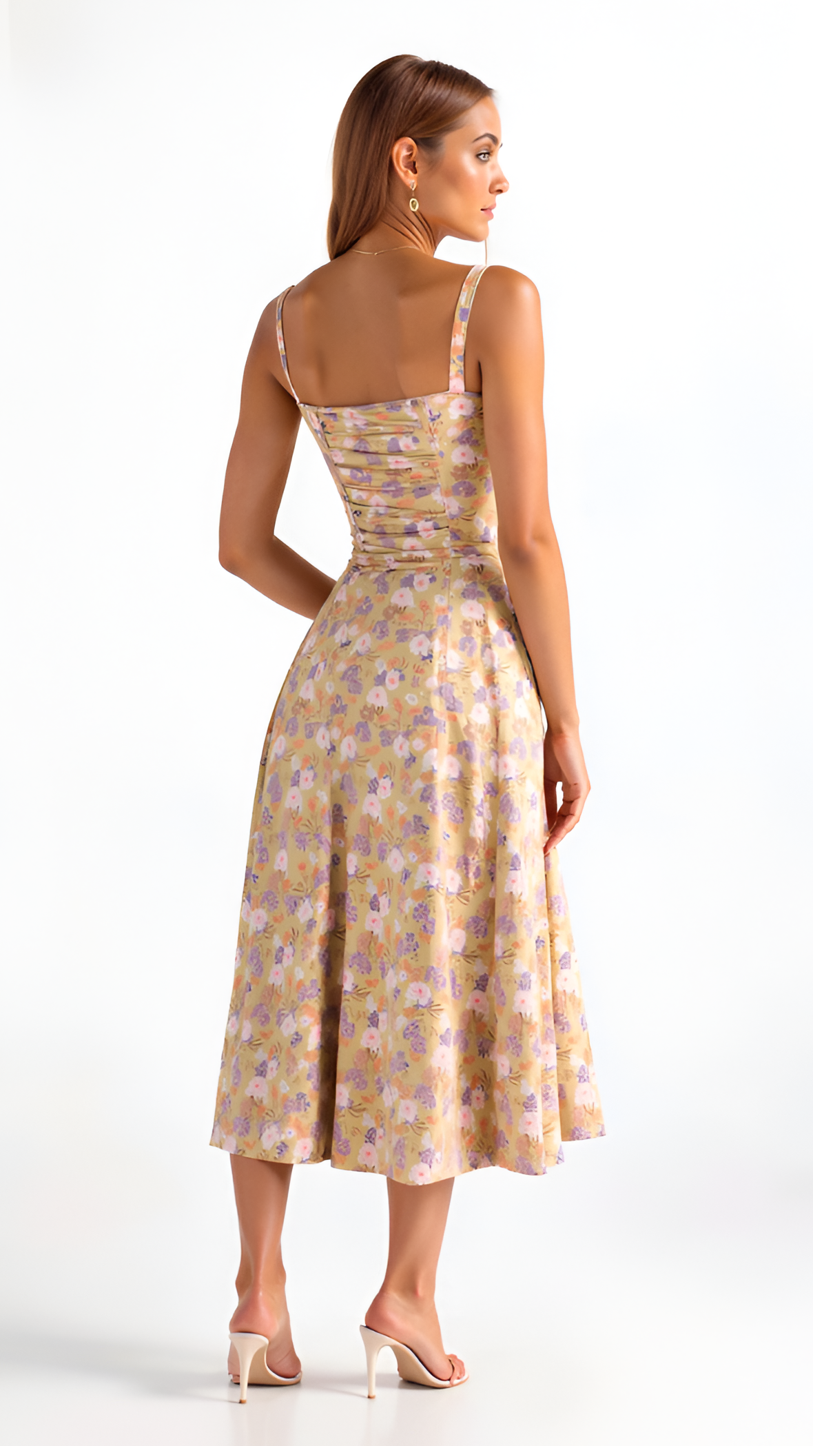 Vestido Midi Corte Línea A Para Mujer - Fiesta De Primavera En El Jardín