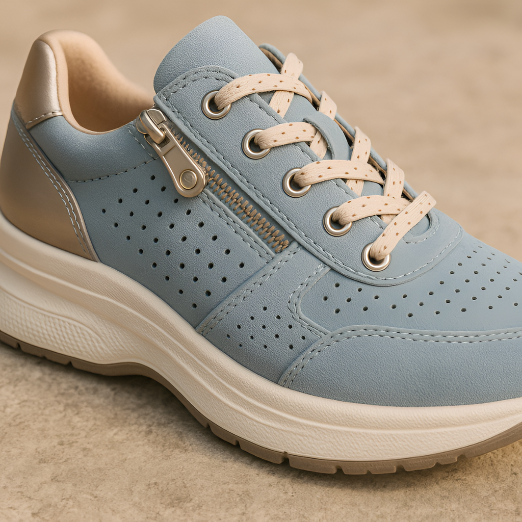 Tenis Para Mujer Con Cremallera Lateral Y Cordones - Brunch De Fin De Semana