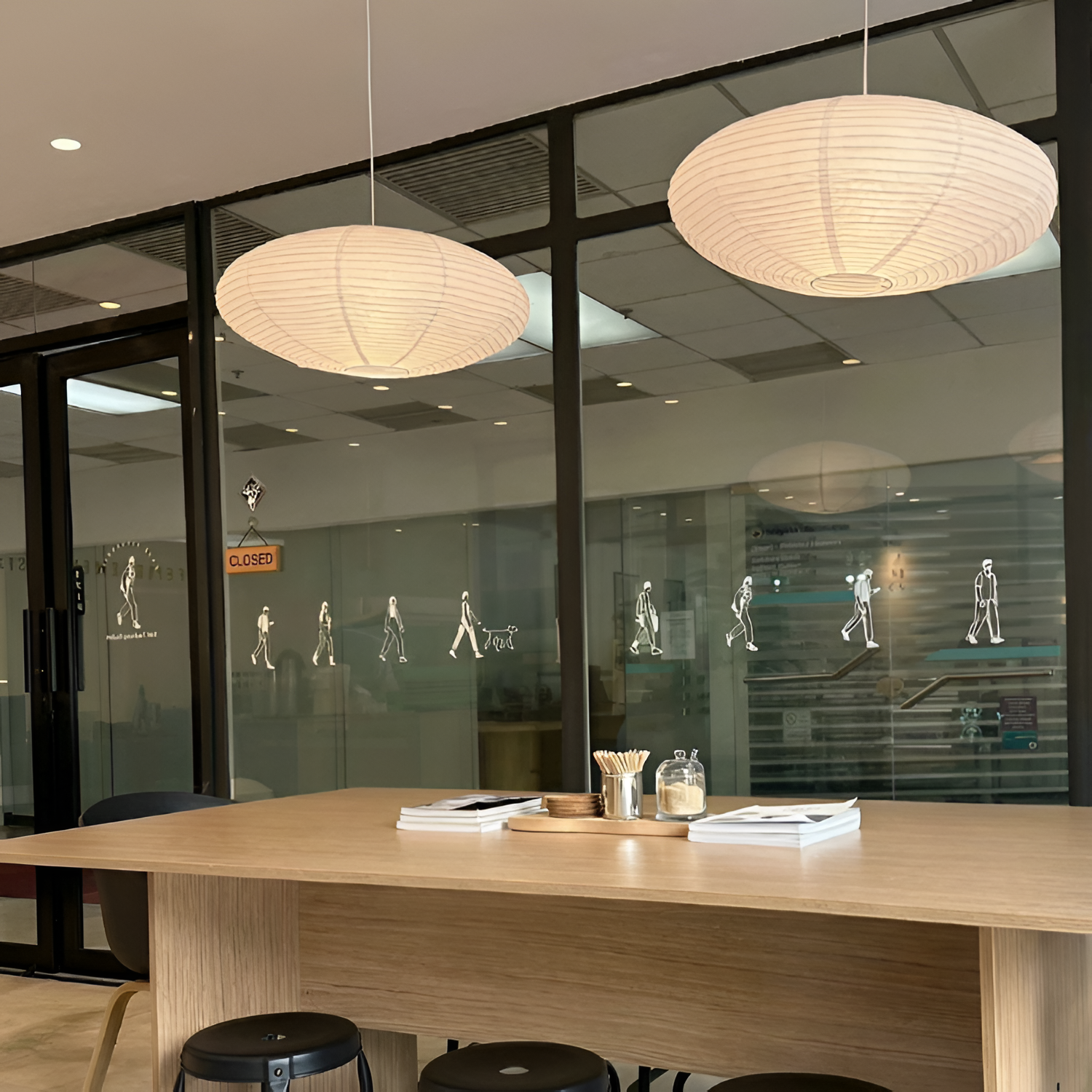 Lámpara Colgante Ovalada De Papel - Lámpara Colgante Estilo Washi Para El Comedor