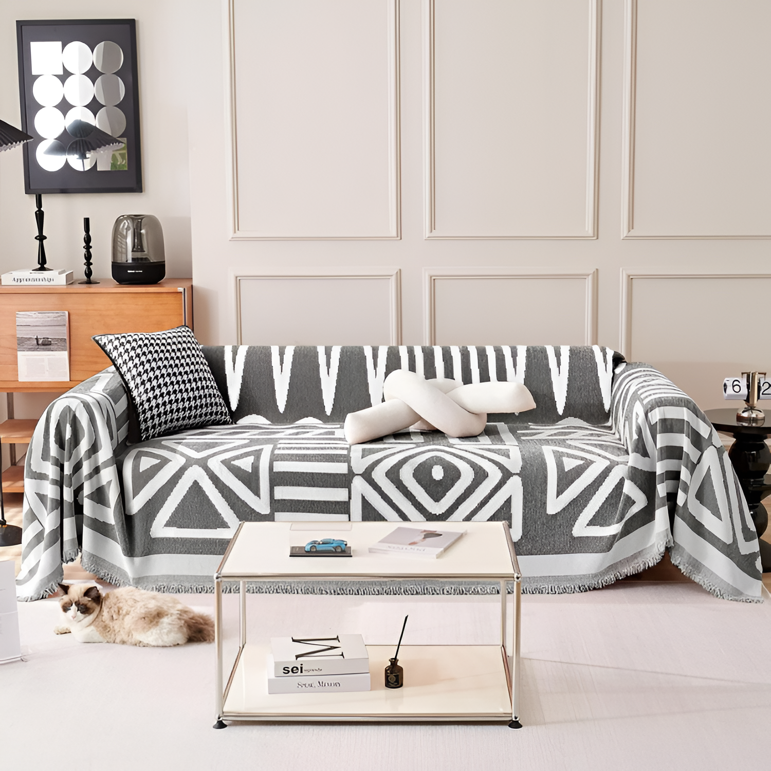 Manta Geométrica para Sofá - Decoración Bohemio
