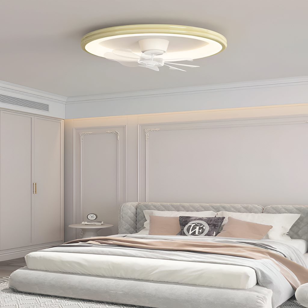 Lámpara Minimalista Con Ventilador De Techo Regulable - Montaje Empotrado