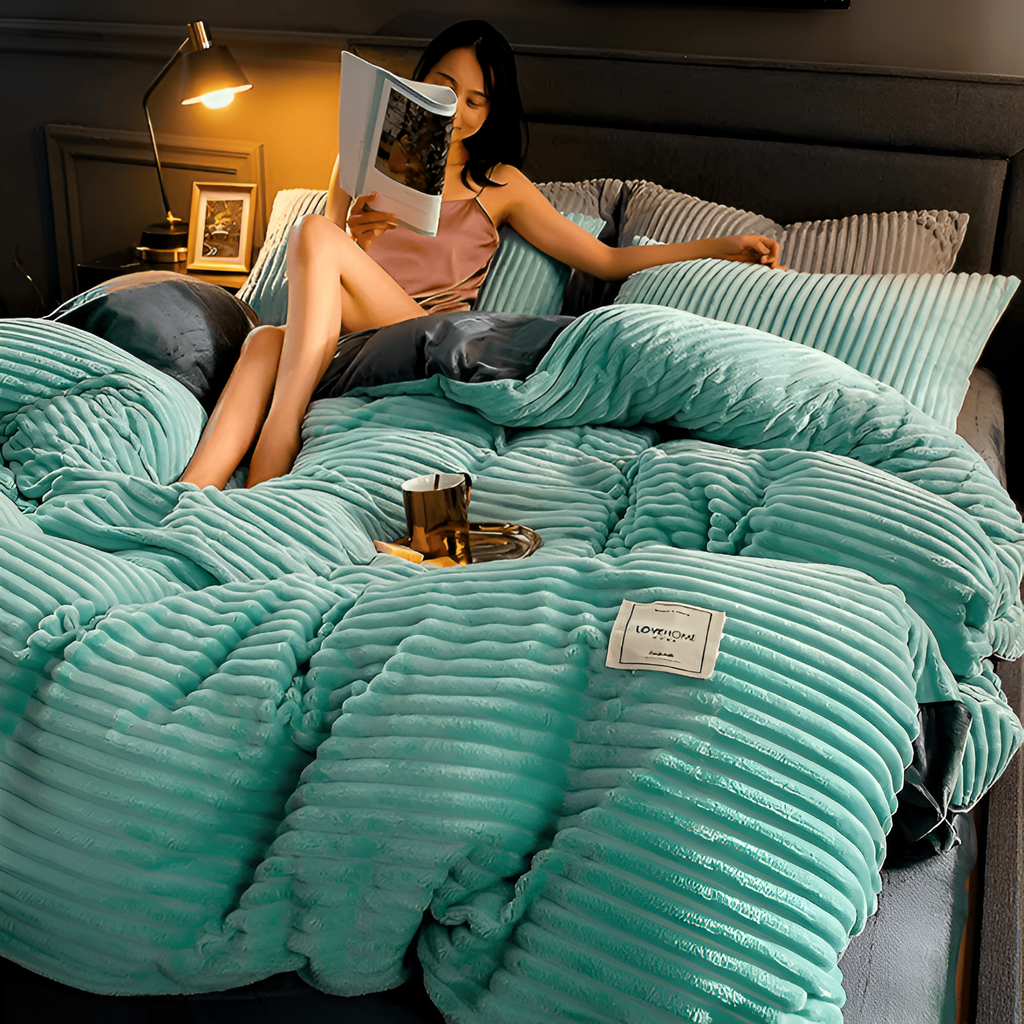 Juego de ropa de cama con textura acanalada - Extragrande