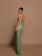 Vestido Maxi Con Lentejuelas Y Cuello En V Para Mujer - Invitada De Boda