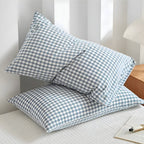 Funda de Almohada a Cuadros – Funda Suave de Algodón