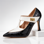 Zapatos De Salón De Mujer Con Punta Afilada Y Tacón Grueso - Para La Oficina