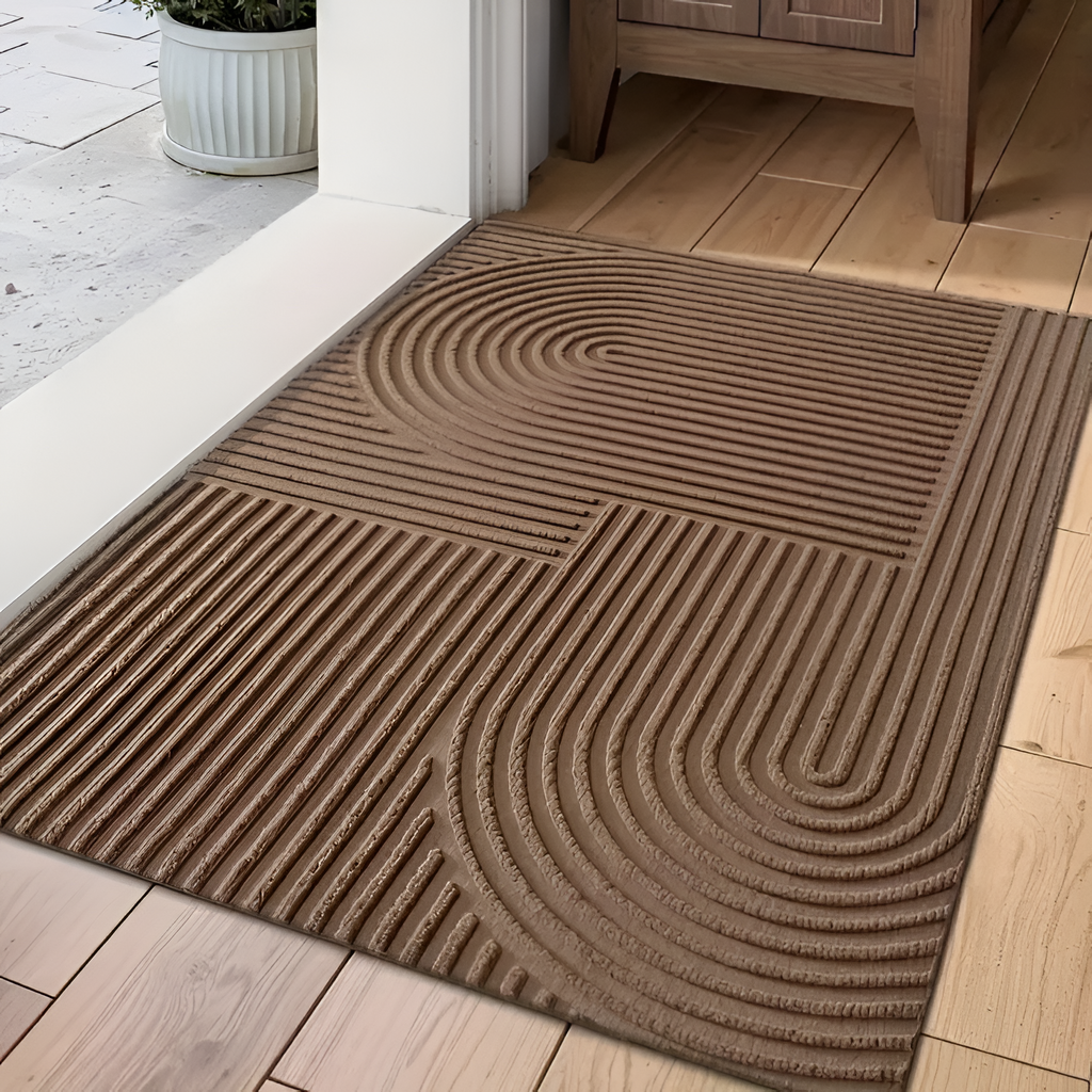 Alfombra de Entrada con Textura Geométrica - Diseño Moderno
