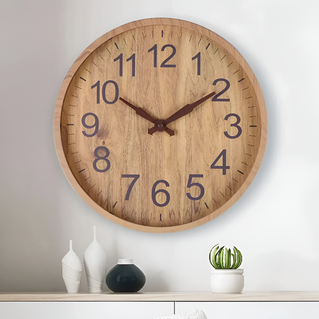 Reloj Pared Madera Minimalista - A Pilas