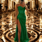 Vestido Largo De Mujer Con Escote en Forma De Corazón Y Detalles Brillantes - Premios Del Sector