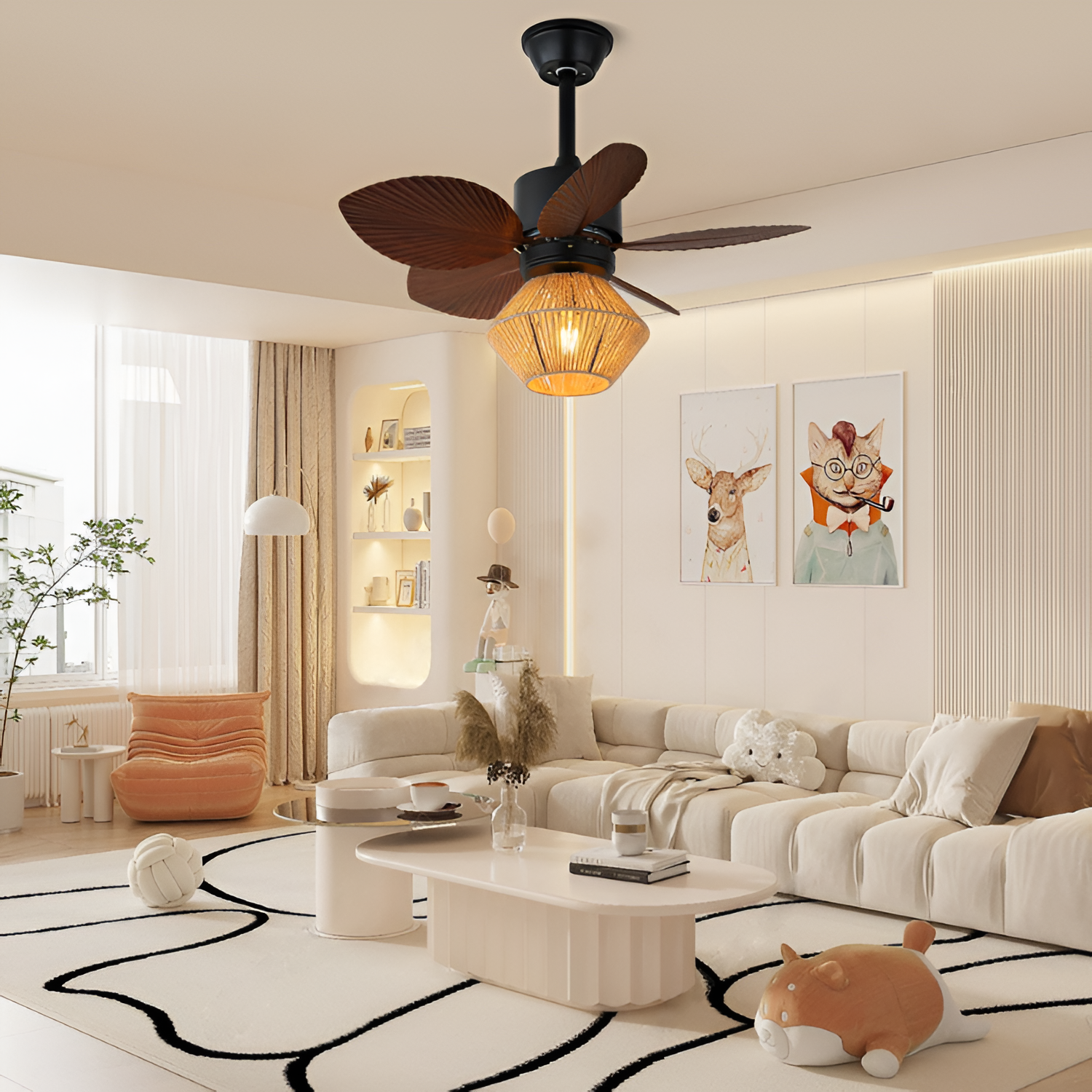 Ventilador de Techo Tropical Coastal - Pantalla Tejida