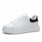 Zapatillas Deportivas Blancas Lisas con Cordones para Mujer - Brunch de Fin de Semana