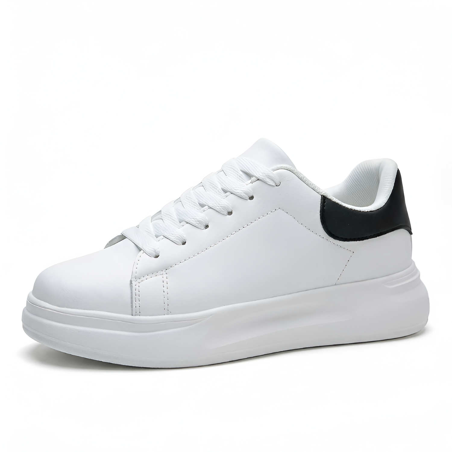 Zapatillas Deportivas Blancas Lisas con Cordones para Mujer - Brunch de Fin de Semana