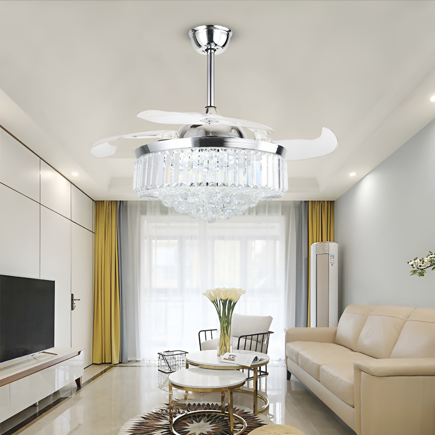 Ventilador de Techo con Cristal Moderno - Pulido