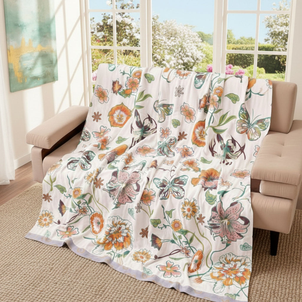 Manta Botanical Reverie - Algodón