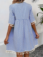 Vestido Geométrico Con Cuello En V Para Mujer - Cenas En Resorts