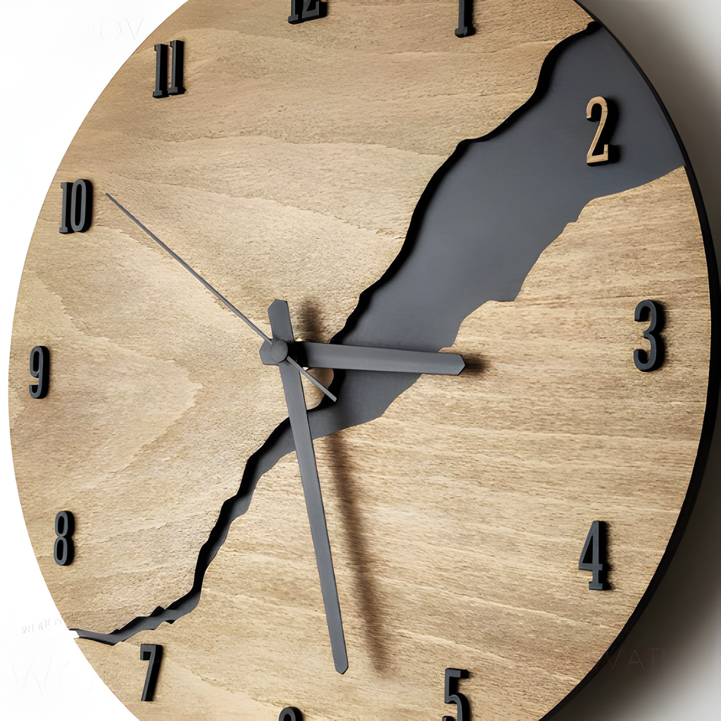 Reloj De Pared Rústico Y Minimalista - Diseño Abstracto