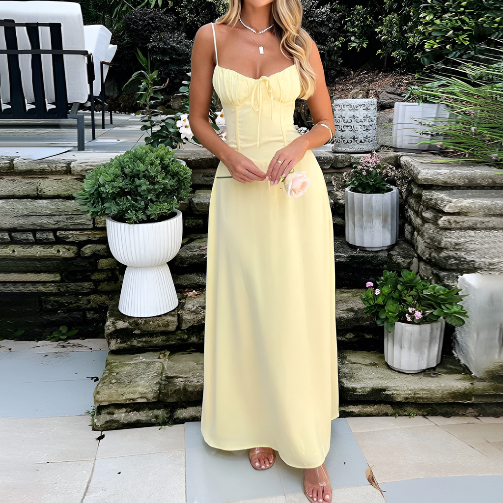 Vestido Maxi Liso De Mujer - Cena De Etiqueta