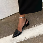 Sandalias Slingback de Tacón Grueso y Punta Puntiaguda para Mujer - Cóctel