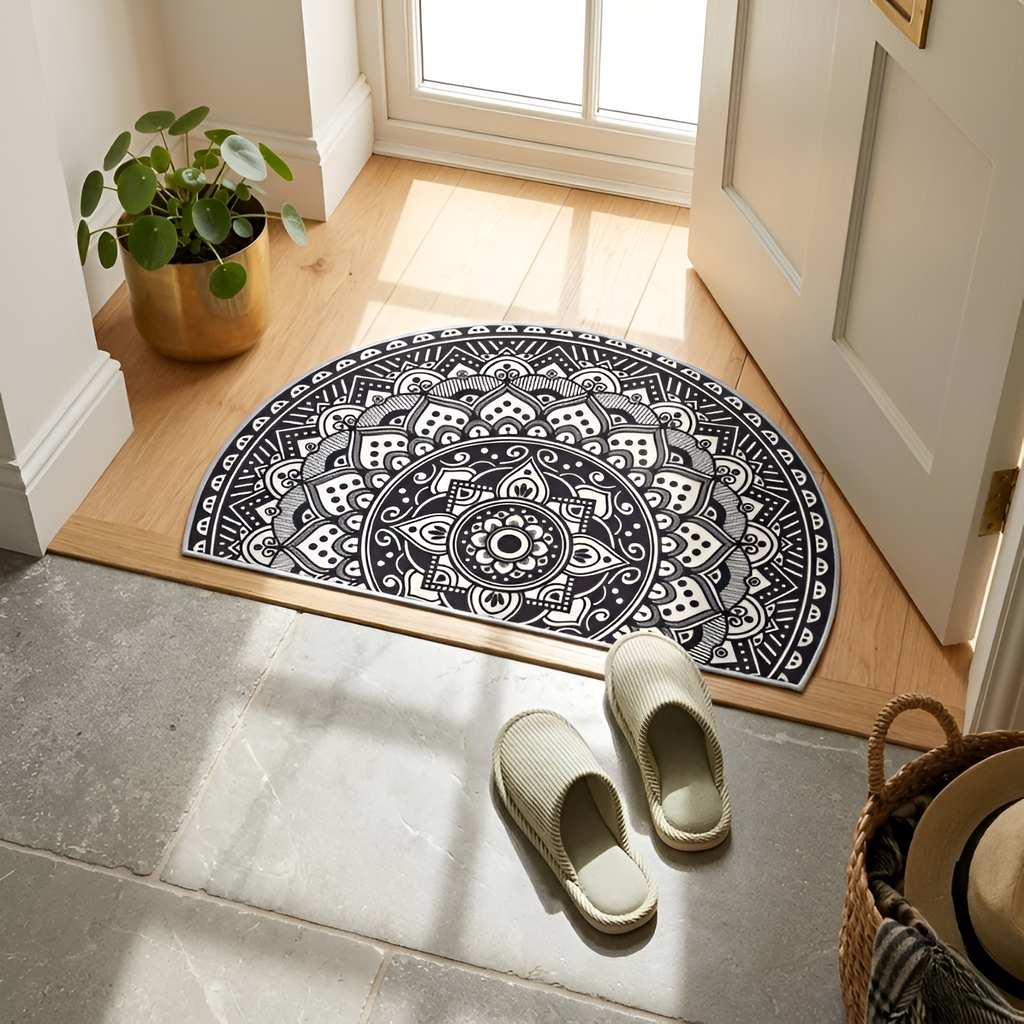 Alfombra Bohemia Mandala – Alfombra Semicircular Decorativa