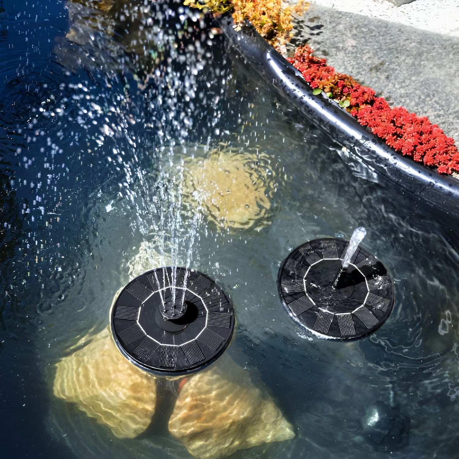 Bomba Flotante Para Fuentes – Alimentada Por Energía Solar