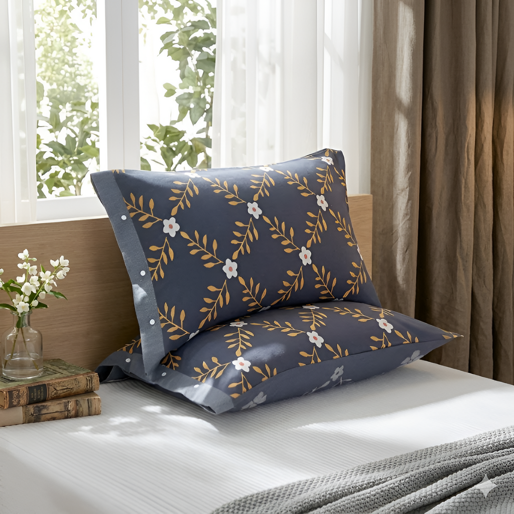 Funda de Almohada de Algodón Puro – Funda con Botones Decorativos