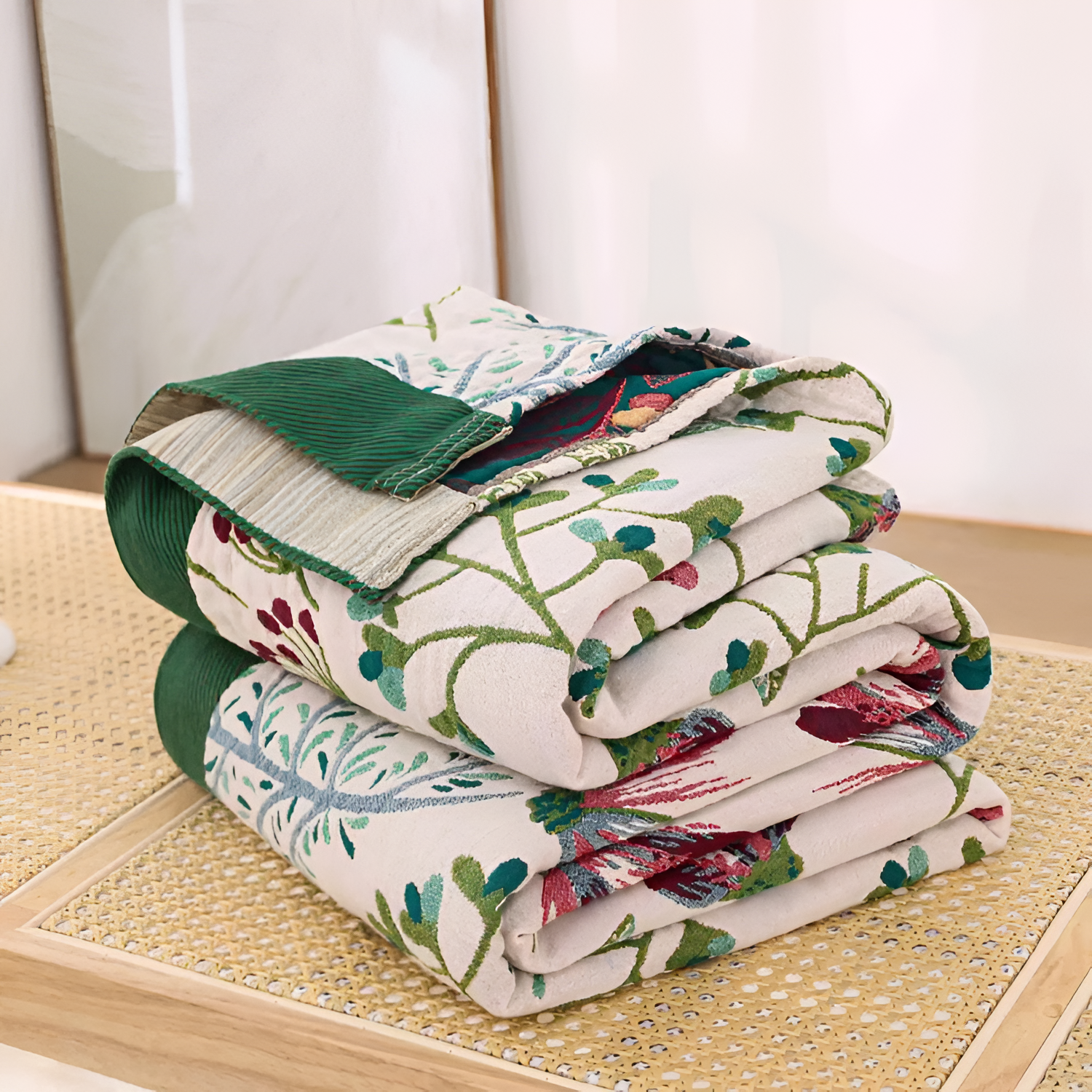 Manta Reversible Wildflower Whisper - Decoración Floral Manta