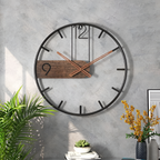 Reloj Pared Silueta Minimalista - Detalle Madera