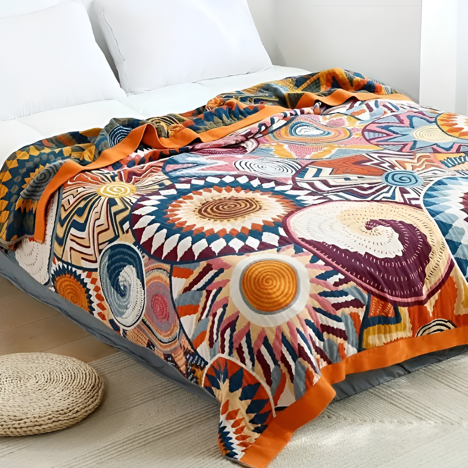 Manta de algodón estilo boho – Multicolor