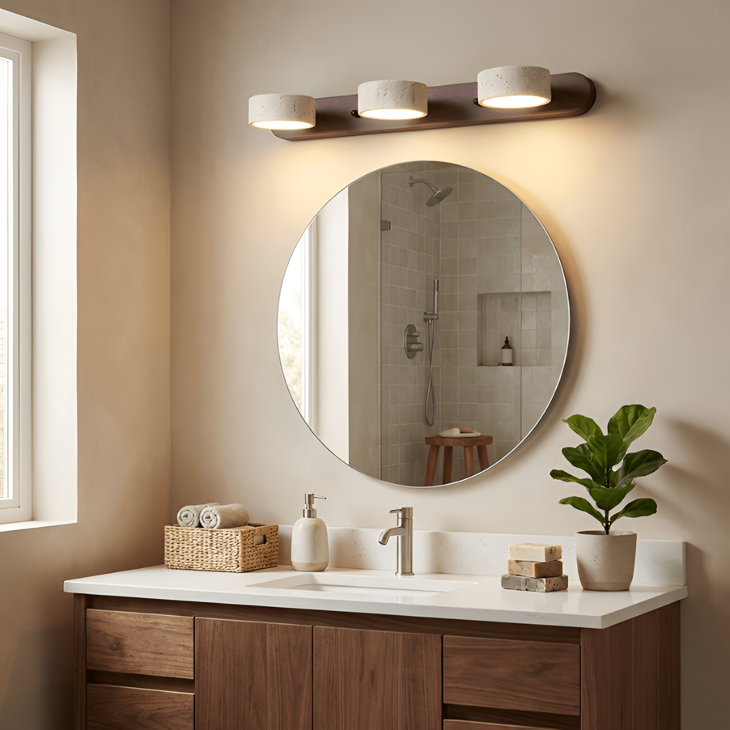 Lámpara de Pared Travertine Minimalista - Ajustable