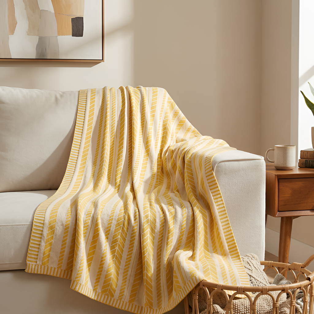 Manta Decorativa Sunleaf Stripe - Manta para arropar