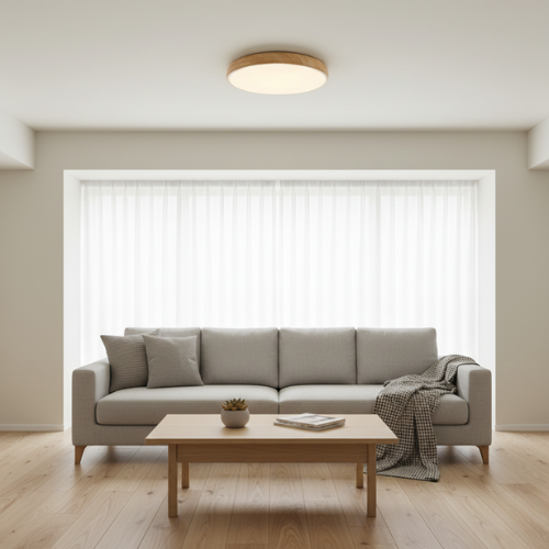 Lámpara de techo redonda de madera | Clásica