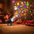 Proyector LED Giratorio con 16 Patrones Navideños