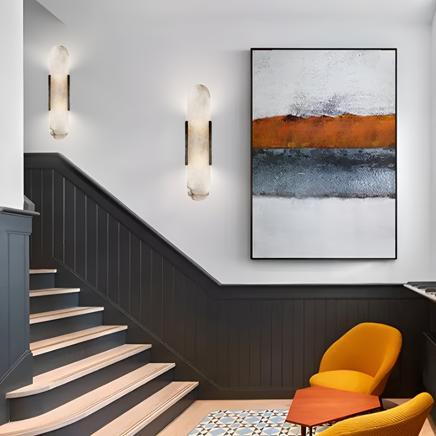 Aplique de Pared Alargado Minimalista - Alabastro
