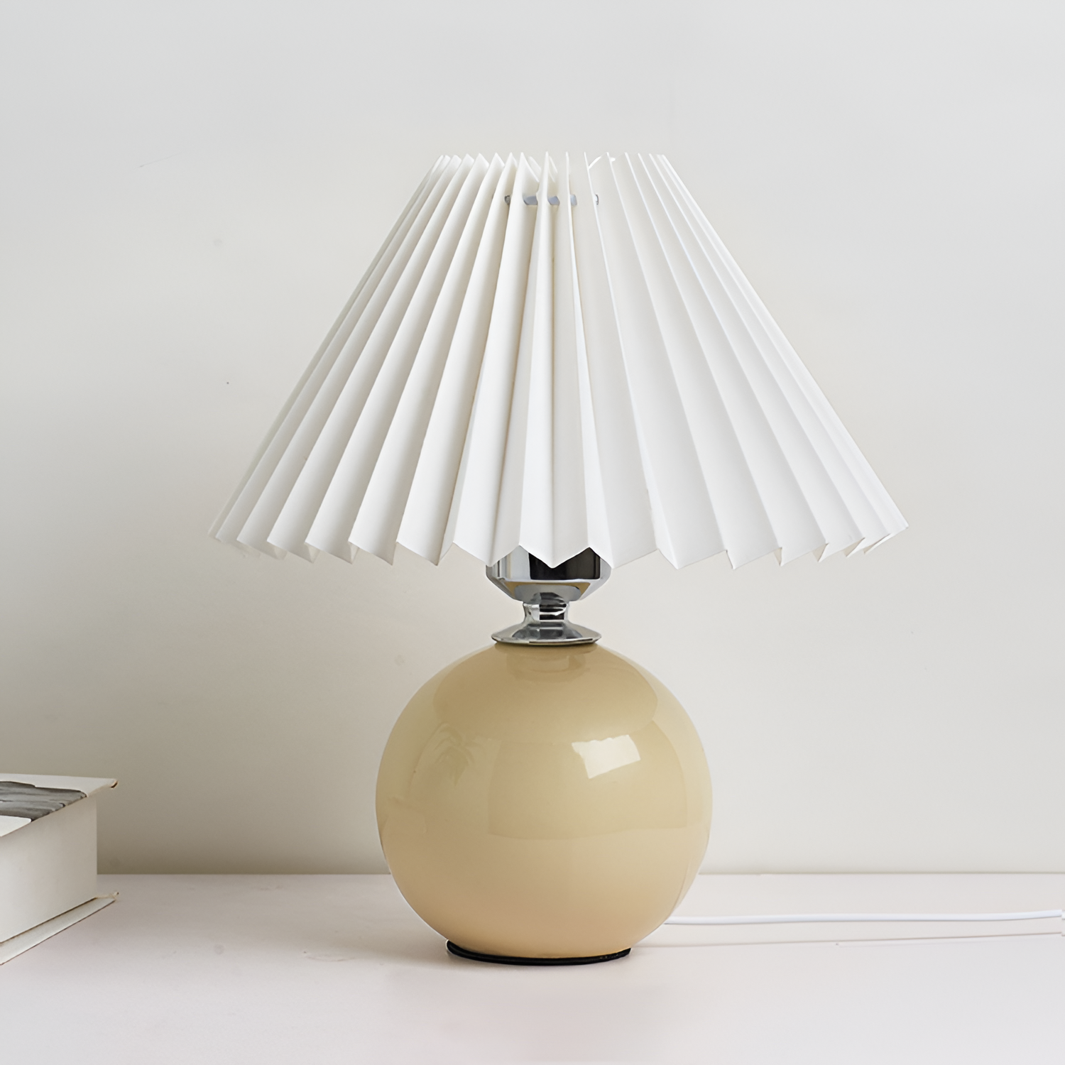 Lámpara Mesa Cerámica Minimalista - Plisada