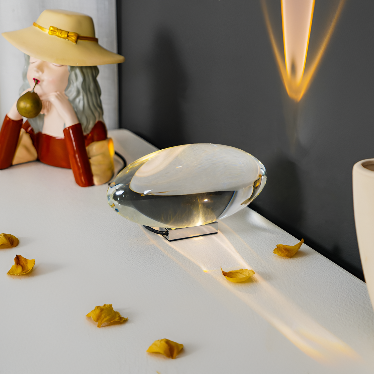 Lámpara Mesa Cristal Minimalista - Escultórica