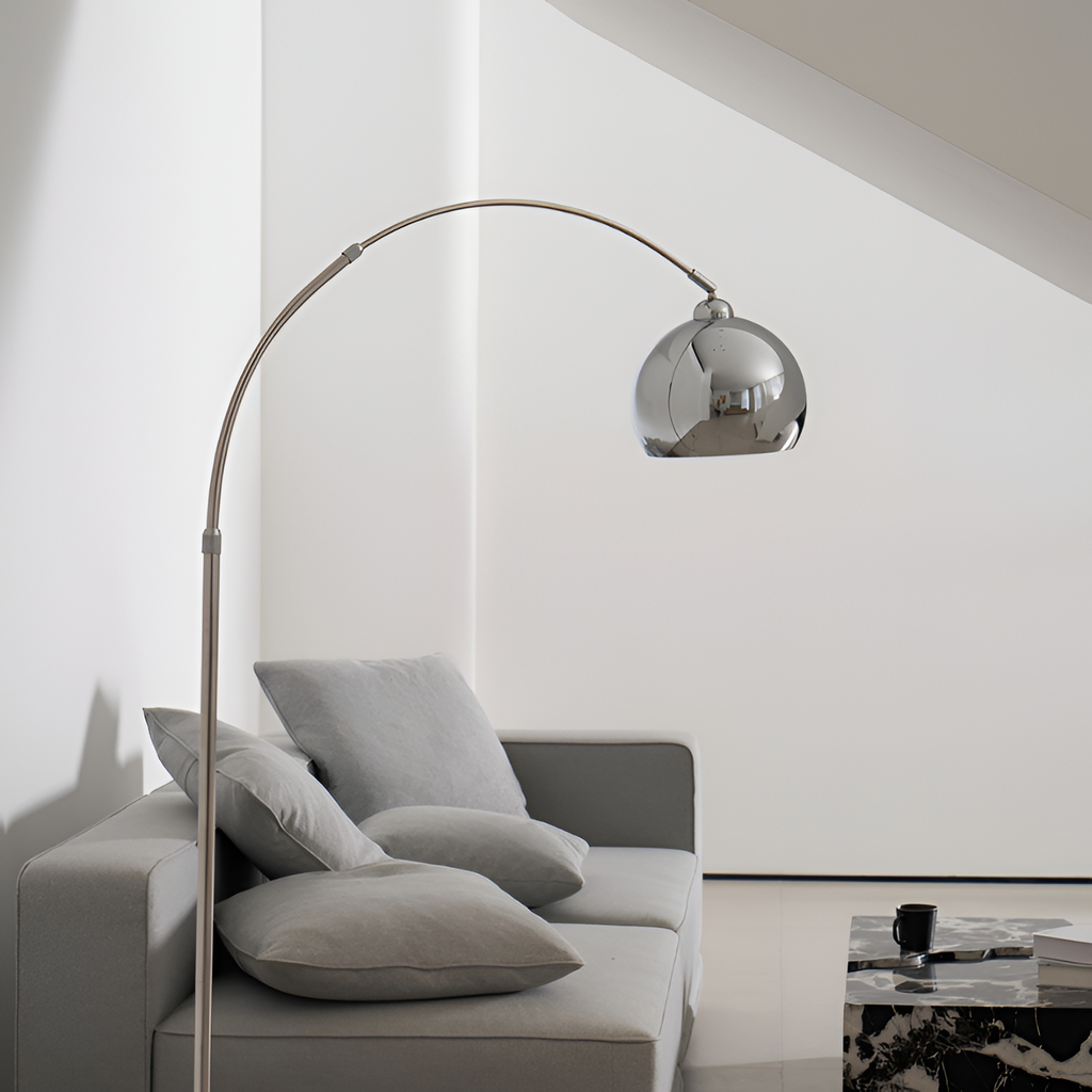 Lámpara de Pie de Arco Angulada Minimalista - Ajustable