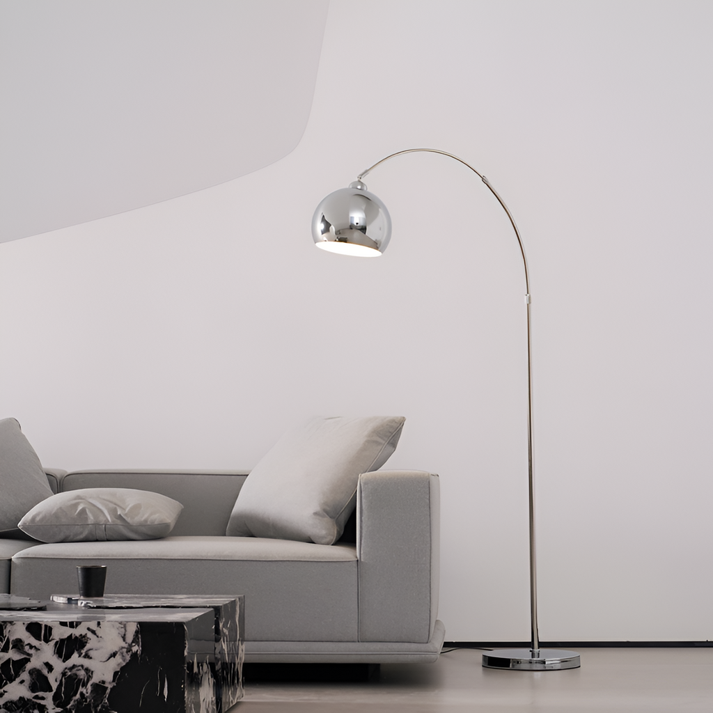 Lámpara de Pie de Arco Angulada Minimalista - Ajustable