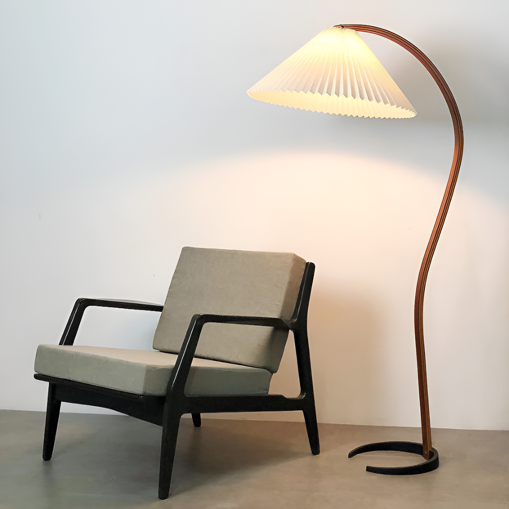 Lámpara de Pie de Arco Minimalista - Plisada