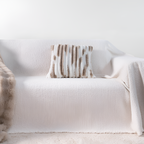 Cojín Decorativo con Relieve - Estilo Neutro Estriado